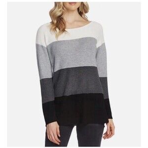 Vince Camuto Colorblock Sweater Antique White Gray Black Size XS